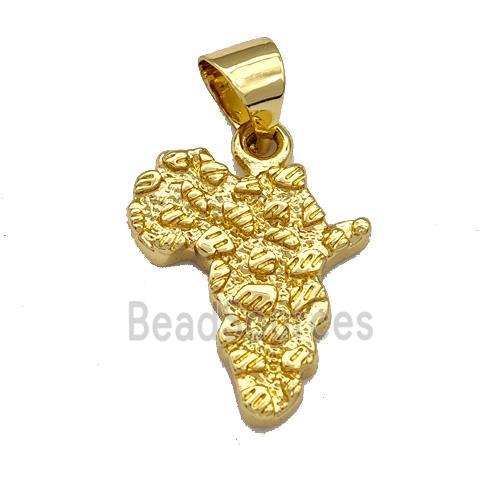 African Map Copper Pendant Gold Plated