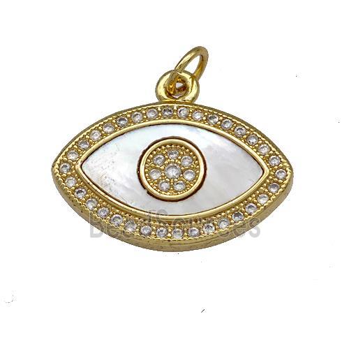 Copper Eye Pendant Pave Shell Zircon 18K Gold Plated