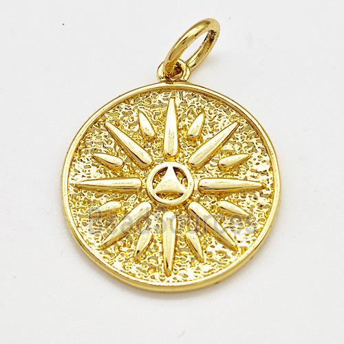 Copper Sun Charms Pendant Gold Plated