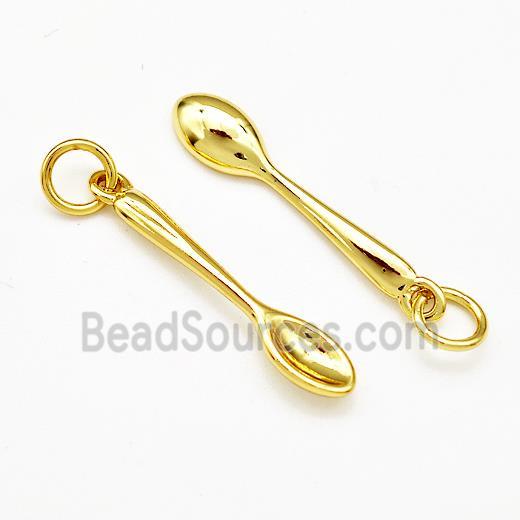 Spoon Charms Copper Pendant Gold Plated