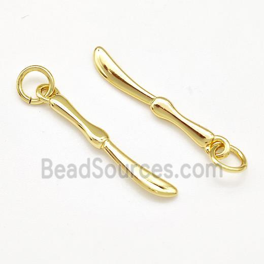 Knife Charms Copper Pendant Gold Plated