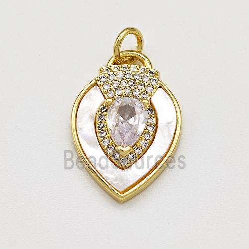 Copper Teardorp Pave Shell Zirconia Gold Plated