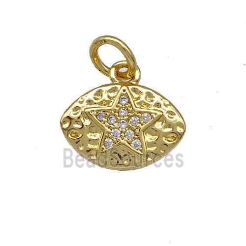 Copper Eye Pendant Pave Zircon Star Gold Plated