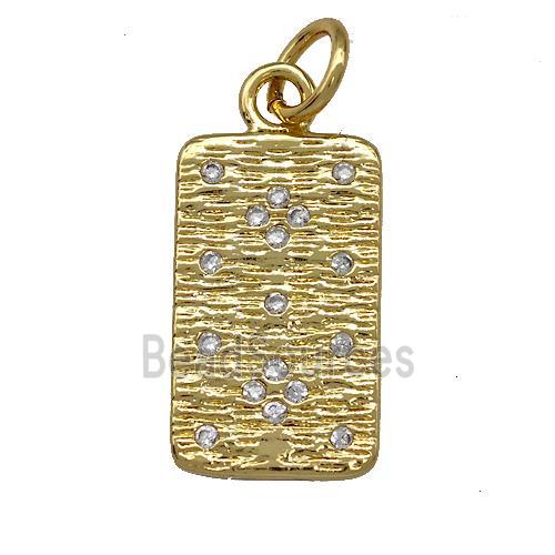 Copper Rectangle Pendant Micro Pave Zirconia Gold Plated