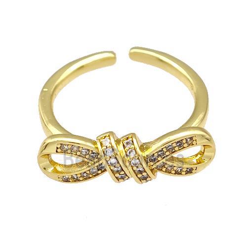 Copper Infinity Rings Micro Pave Zirconia Gold Plated