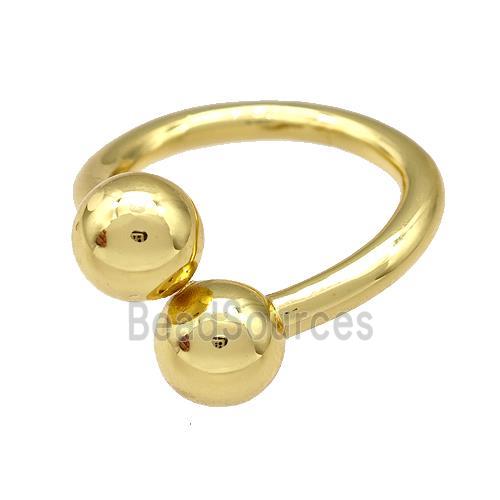 Copper Rings Ball Gold Plated