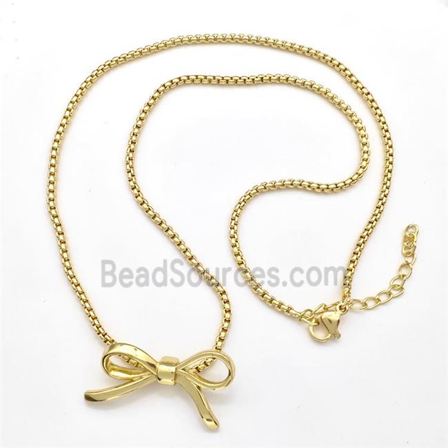 Copper Necklaces Bow Gold Plated