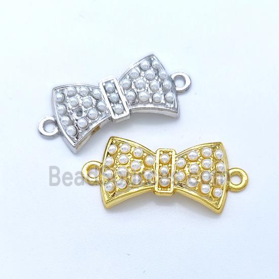 Copper Bow Connector Pave Pearlized Resin Mixed