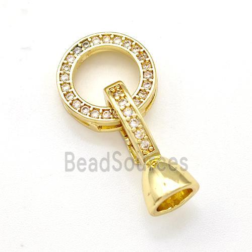 Copper Clasp Pave Zirconia Circle Gold Plated