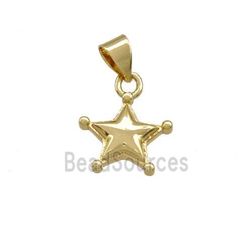 Copper Star Pendant Gold Plated