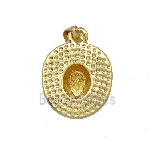 Copper Pendant With Cabochon Pad Gold Plated