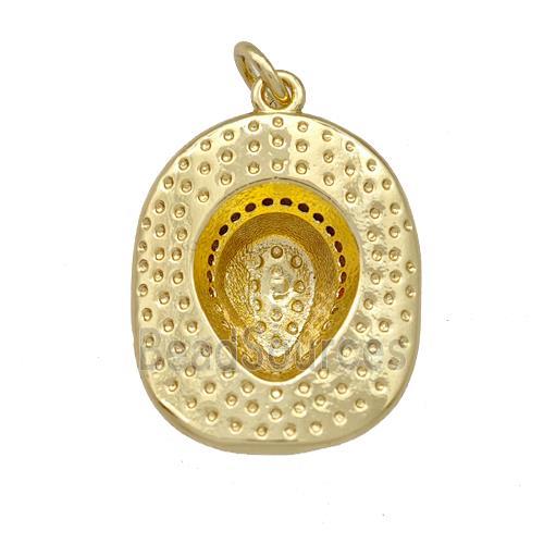 Copper Pendant With Cabochon Pad Gold Plated