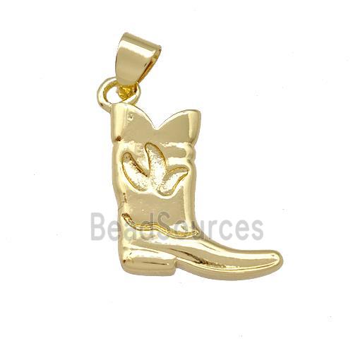 Copper Shoes Charms Pendant Gold Plated