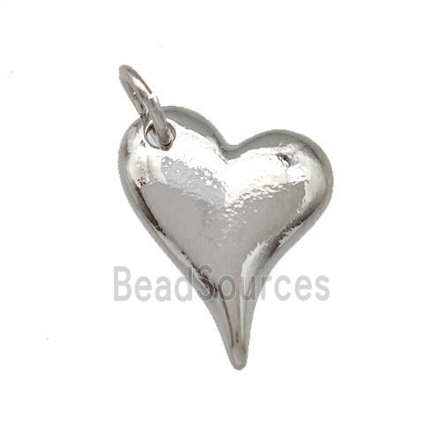 Copper Heart Pendant Platinum Plated