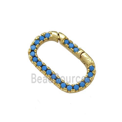 Copper Carabiner Clasp Micro Pave Zirconia Gold Plated