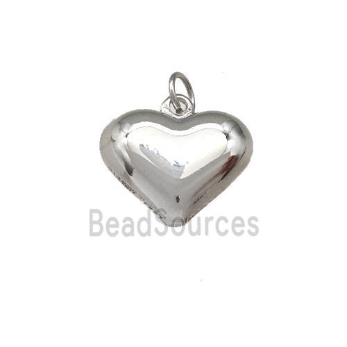 Copper Heart Pendant Hollow Platinum Plated