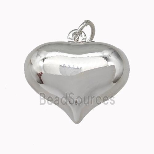 Copper Heart Pendant Hollow Platinum Plated