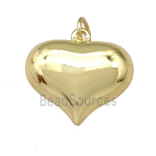 Copper Heart Pendant Hollow Gold Plated