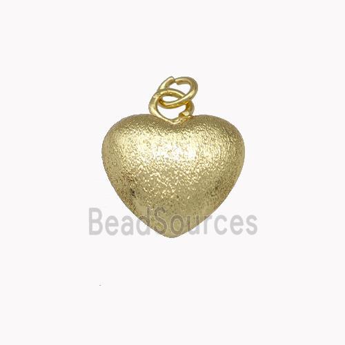 Copper Heart Pendant Hollow Gold Plated Corrugated