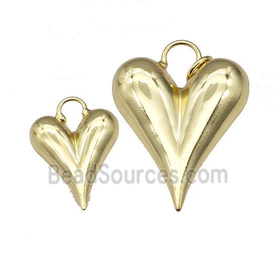 Copper Heart Pendant Hollow Gold Plated