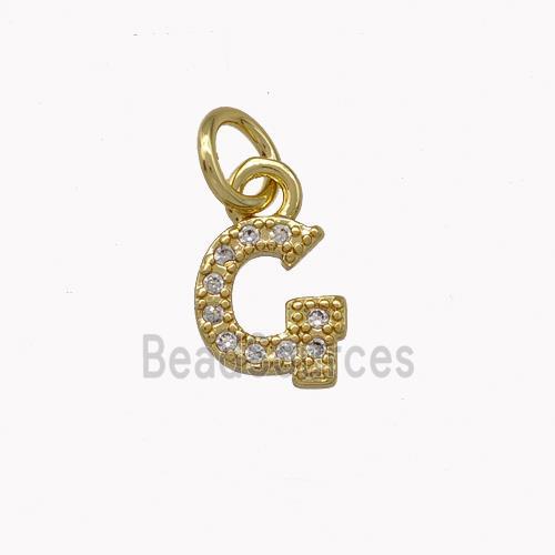 Copper Letter-G Pendant Pave Zirconia Gold Plated