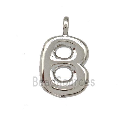 Copper Letter-B Pendant Platinum Plated