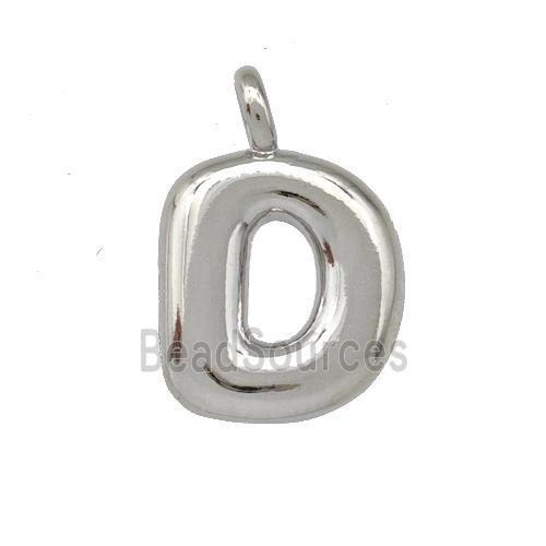 Copper Letter-D Pendant Platinum Plated