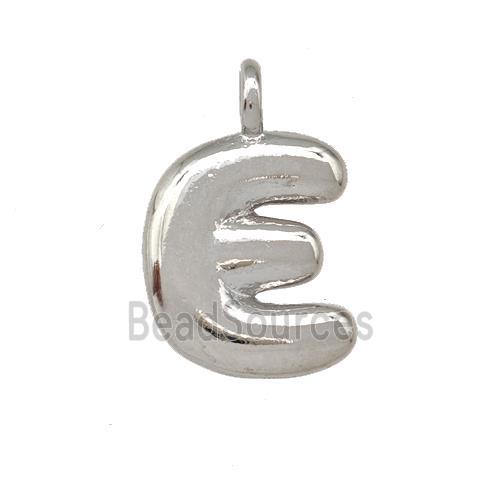 Copper Letter-E Pendant Platinum Plated