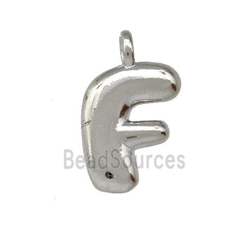 Copper Letter-F Pendant Platinum Plated