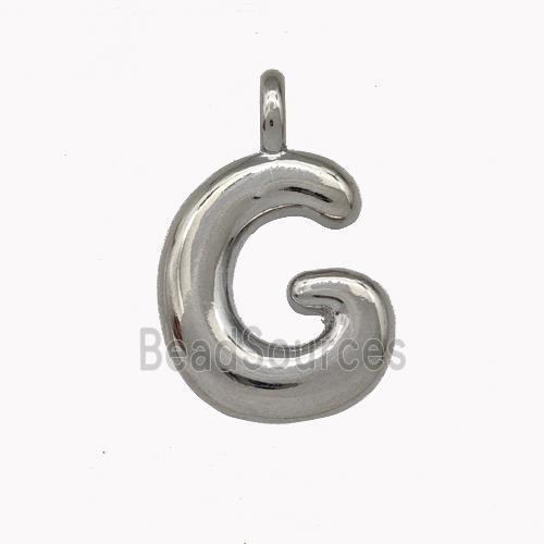 Copper Letter-G Pendant Platinum Plated