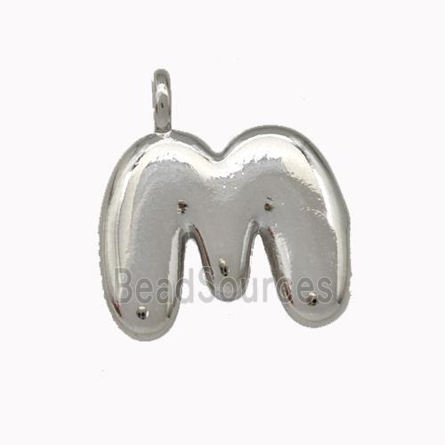 Copper Letter-M Pendant Platinum Plated