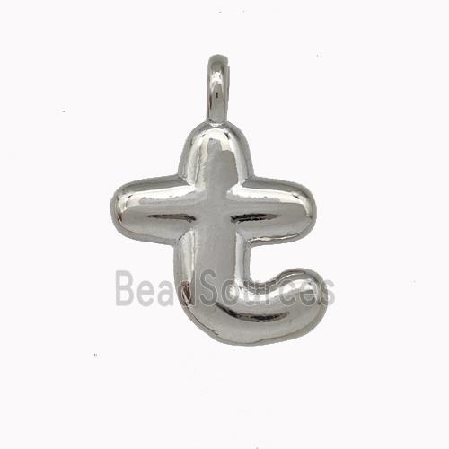 Copper Letter-T Pendant Platinum Plated