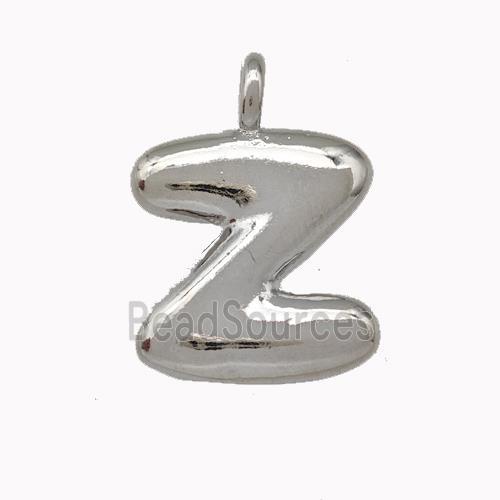 Copper Letter-Z Pendant Platinum Plated