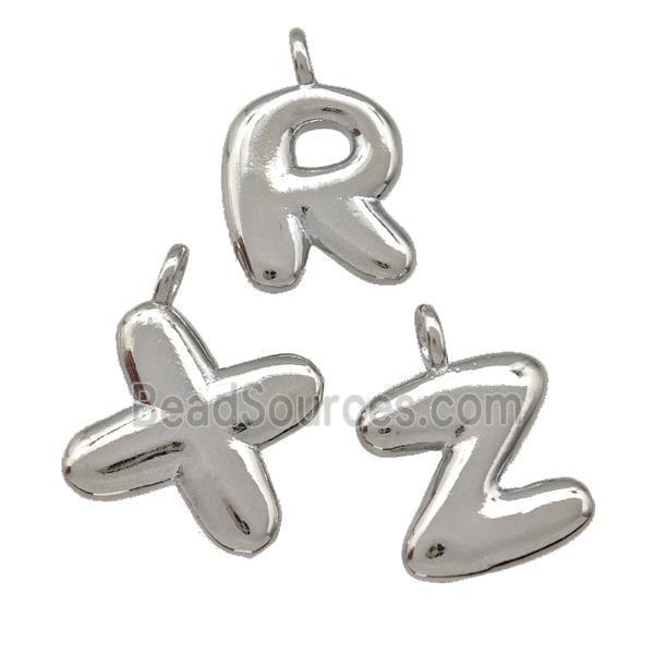 Copper Alphabet Pendant Mixed Letters Platinum Plated