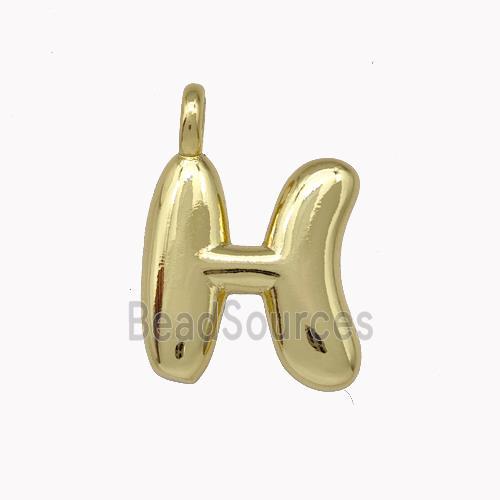 Copper Letter-H Pendant Gold Plated