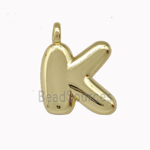 Copper Letter-K Pendant Gold Plated