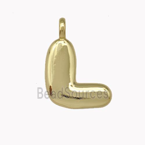 Copper Letter-L Pendant Gold Plated