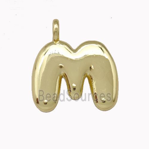 Copper Letter-M Pendant Gold Plated