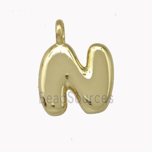 Copper Letter-N Pendant Gold Plated