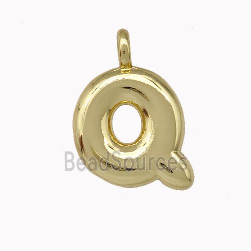 Copper Letter-Q Pendant Gold Plated