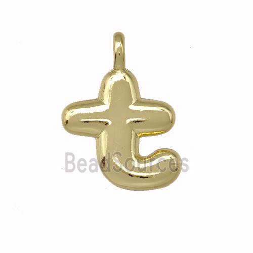 Copper Letter-T Pendant Gold Plated