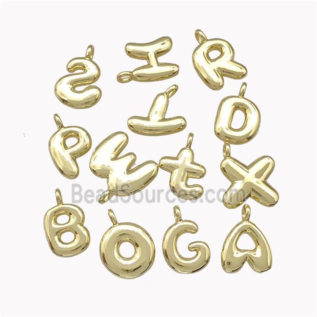 Copper Alphabet Pendant Mixed Letters Gold Plated