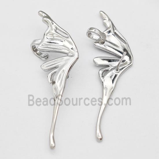 Copper Butterfly Stud Earrings Platinum Plated