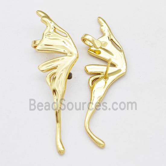 Copper Butterfly Stud Earrings Gold Plated