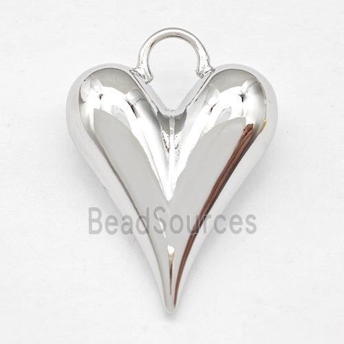 Copper Heart Pendant Platinum Plated