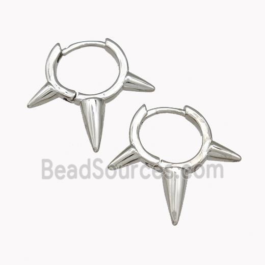 Copper Spike Hoop Earrings Piercing Septum Platinum Plated