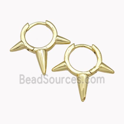 Copper Spike Hoop Earrings Piercing Septum Gold Plated