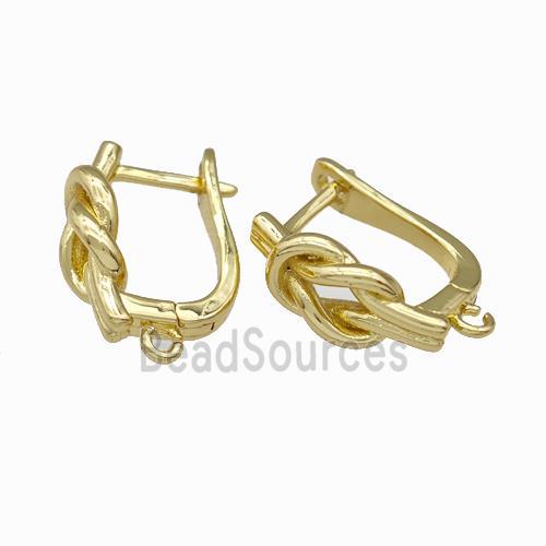 Copper Latchback Earrings With Loop Gold Plated