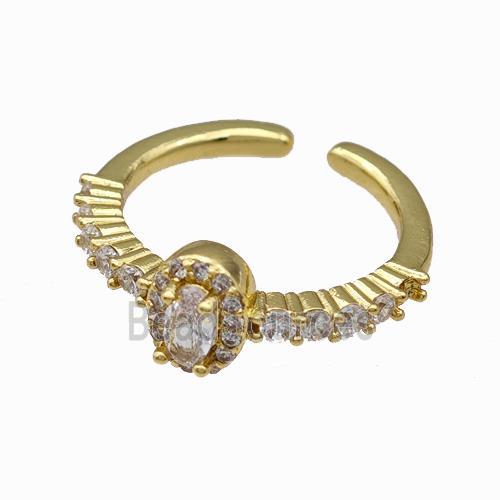 Copper Rings Pave Zirconia Gold Plated