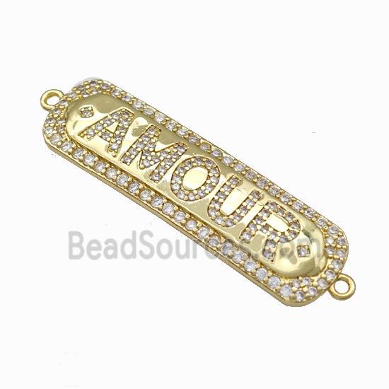 Copper AMOUR Connector Pave Zirconia Gold Plated